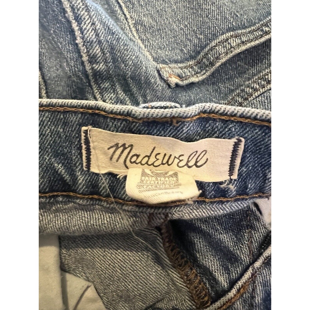 MADEWELL Womens Jeans HI-RISE SLIM BOYJEAN Medium Wash Raw Hem Sz 26 - Picture 3 of 5